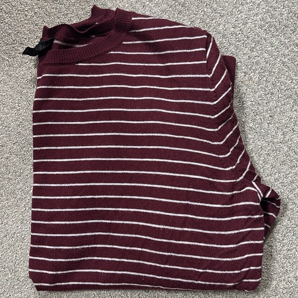 Worthington burgundy striped sweater - Picture 2 of 8
